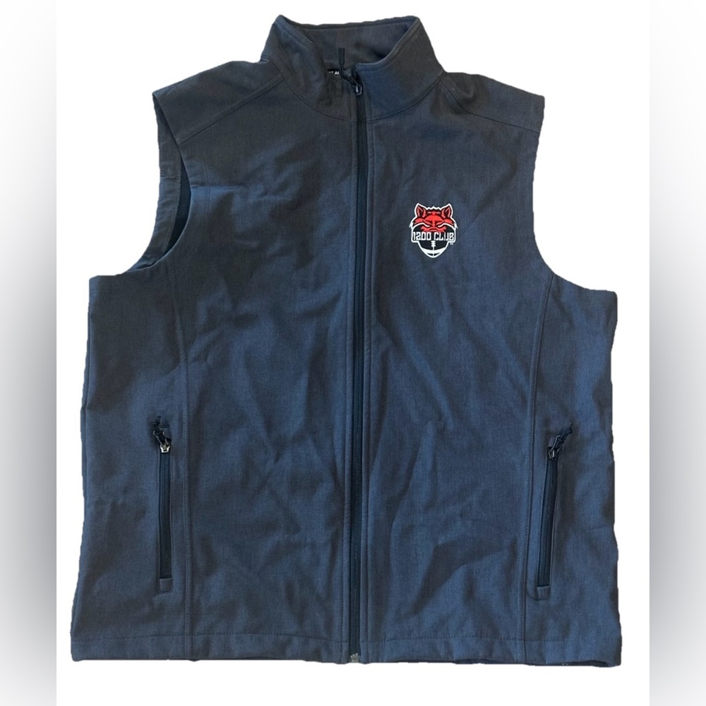 Arkansas State  Red Wolves 1200 club men’s L Dark Gray Full Zip Vest